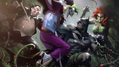 batman joker pinguino ivy 6e wallpaper