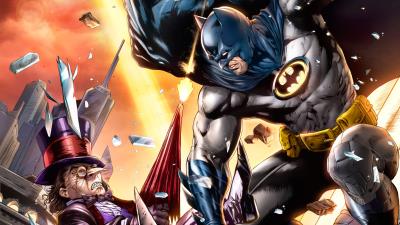 batman vs penguins 4k xe wallpaper