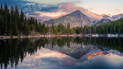 bear lake reflection at rocky mountain national park 4k w2 wallpaper