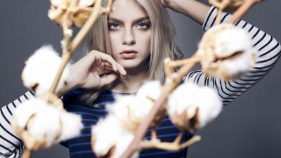 blue eyes blonde hairs model 4k ho wallpaper