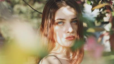 blue eyes girl brunette face nf wallpaper