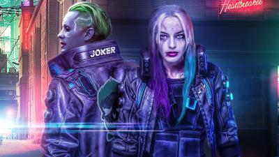 cyberpunk 2077 joker x harley quinn 4k mz wallpaper