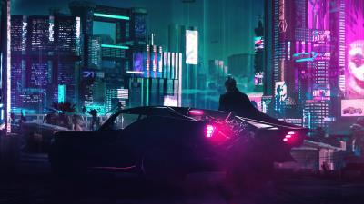 Cyberpunk x the batman 4k wallpaper