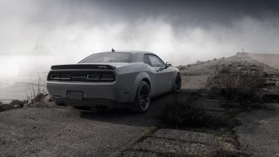 Dodge challenger demon srt 4k rear wallpaper