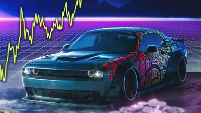 Dodge challenger srt retro waves 4k wallpaper