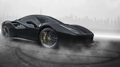 Ferrari 488 black wallpaper