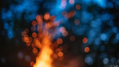 Fire bokeh 4k wallpaper