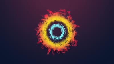 Fire circle abstract 4k uq wallpaper