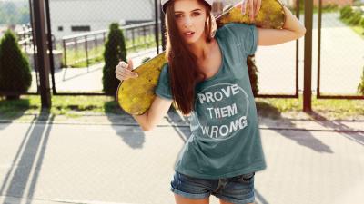 Girl with skateboard wallpaper