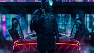 cyberpunk rider 8i wallpaper