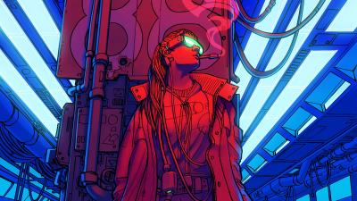 cyberpunk smoking girl 4k ro wallpaper