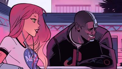 cyborg starfire fan art td wallpaper