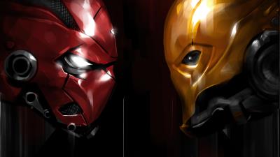 deathstroke vs red hood 4k 9f wallpaper