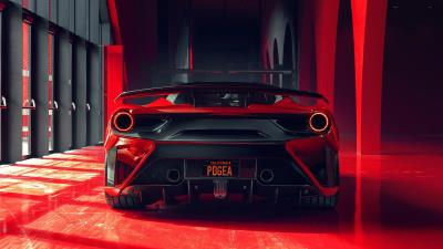 ferrari 488 gtb rear view qv wallpaper