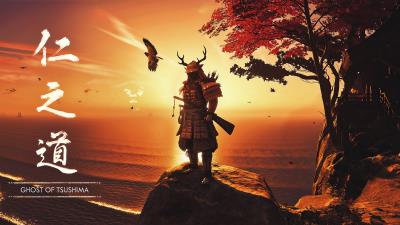 ghost of tsushima fan 4k ep wallpaper