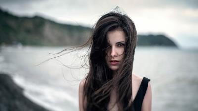 girl hair on face 4k 8a wallpaper