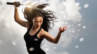 girl with sword 4k y0 wallpaper