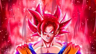 Goku super saiyan god 4k wallpaper