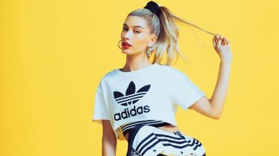 Hailey baldwin adidas 4k wallpaper