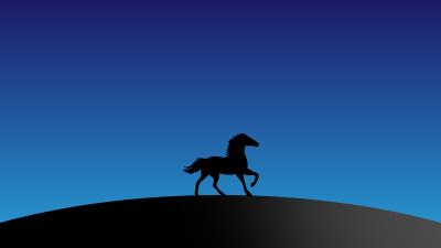 Horse silhouette minimal 4k wallpaper