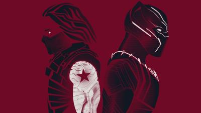 halftone heroes winter soldier black panther c4 wallpaper
