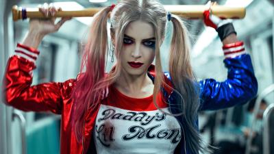 harley quinn cosplay 2 qu wallpaper
