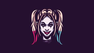 harley quinn minimal art 4k 1i wallpaper