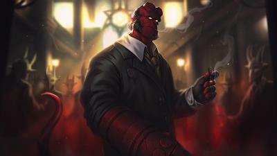 hellboy with cigar 4k 0v wallpaper