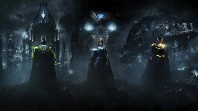 injustice 2 superman supergirl batman combine 4k k2 wallpaper