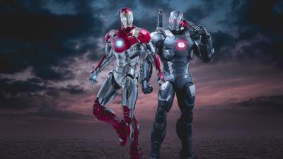 iron man and war machine 4k lr wallpaper