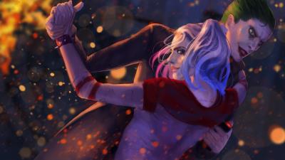 joker and harley quinn dancing gc wallpaper