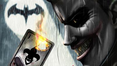 joker card burning 4k t0 wallpaper