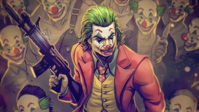 joker with gotham clowns d7 wallpaper