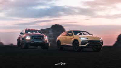 lamborghini urus and ram 4k zi wallpaper