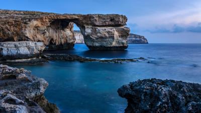 malta rock sea coast wallpaper