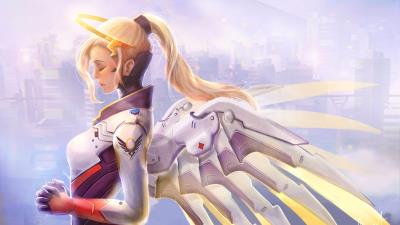 mercy overwatch artwork 4k fv wallpaper