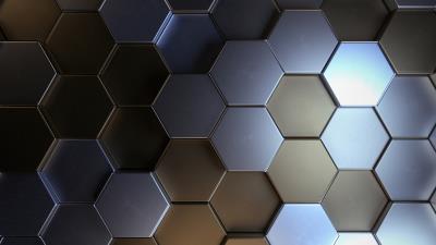 metal polygon shapes 4k ec wallpaper