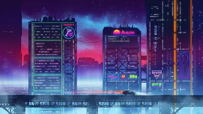 neon driven 4k w9 wallpaper