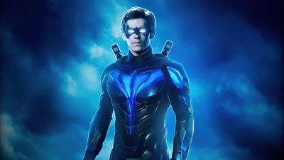 nightwing blue suit 4k li wallpaper