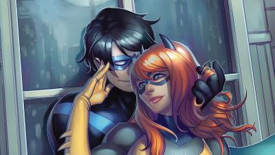 nightwing in love with batgirl 1c wallpaper