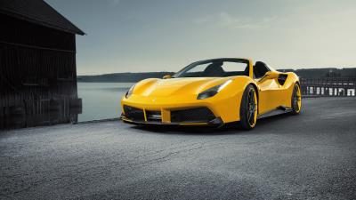 novitec ferrari spider 488 yellow roadster md wallpaper