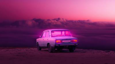 outrun ride 4k pi wallpaper