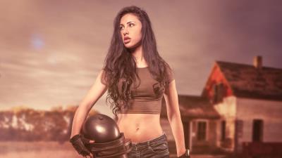 pubg girl cosplay 4k q0 wallpaper