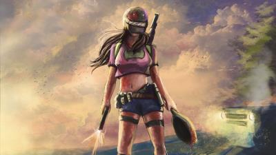pubg helmet girl art m5 wallpaper