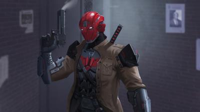 Red hood gun up 4k qj wallpaper