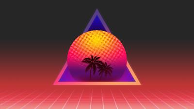 Synthwave outrun trees 4k fl wallpaper