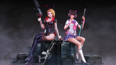 rabbit police office and school girl pubg 4k 5j wallpaper