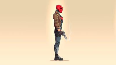red hood 4k minimalism 2020 i5 wallpaper