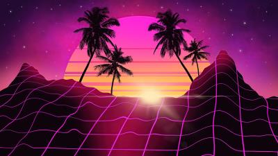 retro miami 4k vb wallpaper