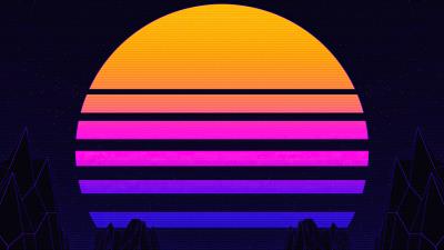 retrowave sun 4k 2t wallpaper
